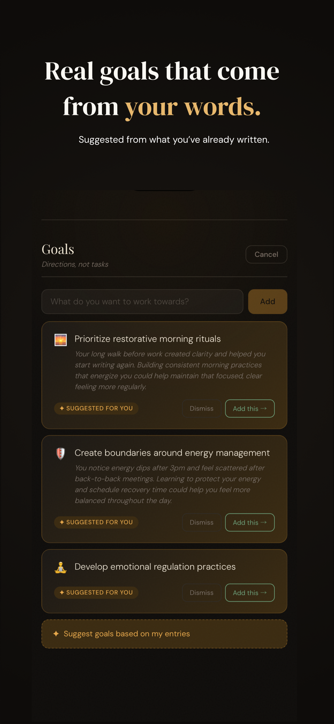 Goal suggestions